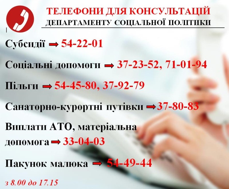 ЗА ТЕЛЕФОНОМ «ГАРЯЧОЇ ЛІНІЇ» ЗА МИНУЛИЙ ТИЖДЕНЬ НАДАНО 4055 КОНСУЛЬТАЦІЙ